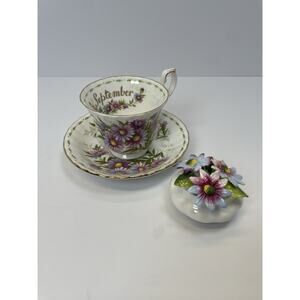 Royal Albert Flower of the Month series teacup and saucer for September *READ